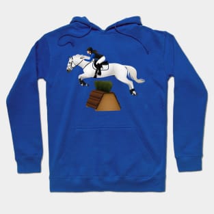 Gray Cross Country Horse - Equine Rampaige Hoodie